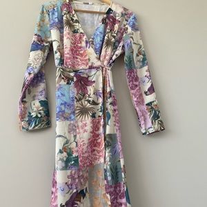 SHEIN floral print wrap dress